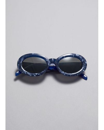 & Other Stories Oval Frame Sunglasses - Blue