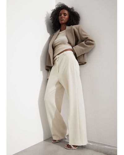 & Other Stories Wide Press Crease Trousers - White