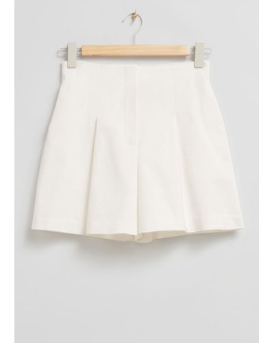 & Other Stories High Waist Chino Shorts - Gray