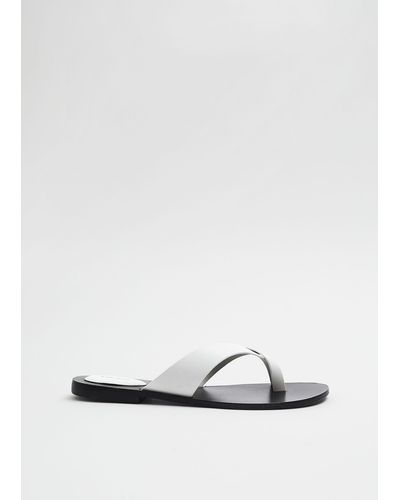 & Other Stories Leather Thong Sandal - White