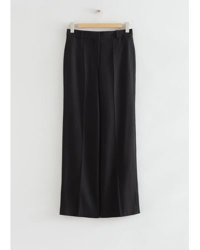 & Other Stories Relaxed Tailored Trousers - Black