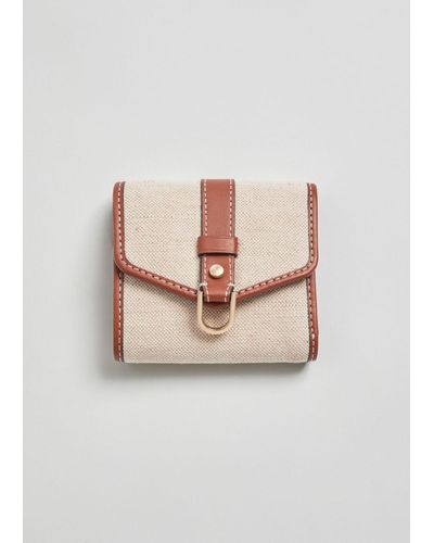 & Other Stories Jute Leather Tri-fold Wallet - Pink