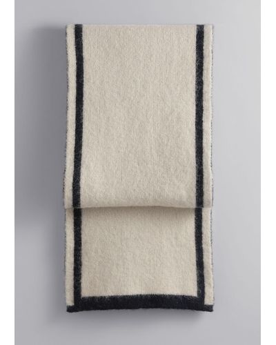 & Other Stories Two-tone Knit Scarf - Natural