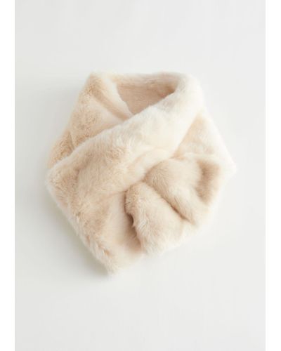 & Other Stories Faux Fur Scarf - Natural
