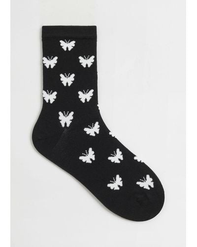 & Other Stories Butterfly Socks - Black