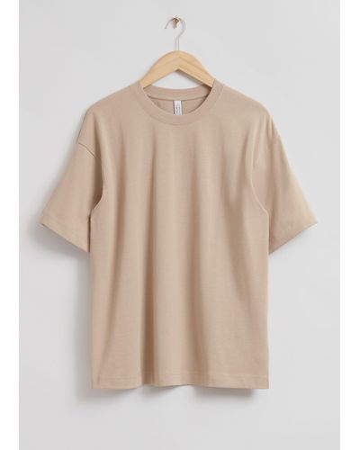 & Other Stories Oversized Cotton Jersey T-shirt - Natural