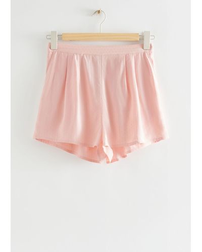 & Other Stories Weiche Pyjama-Shorts - Pink