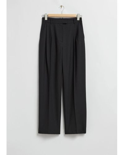 & Other Stories Relaxed Tailored Pants - Black