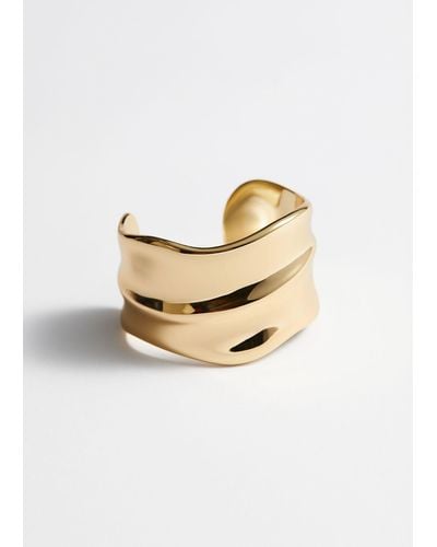 & Other Stories Wavy Cuff Bracelet - White