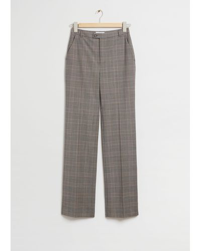 & Other Stories Slim Flared Tailored Trousers - Grey