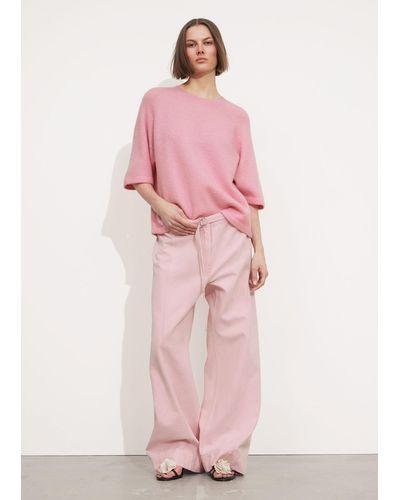 & Other Stories Knit T-shirt - Pink