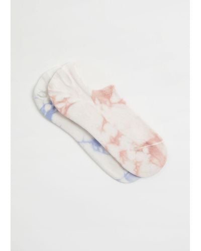 & Other Stories 2-pack Tie-dye Step Socks - White