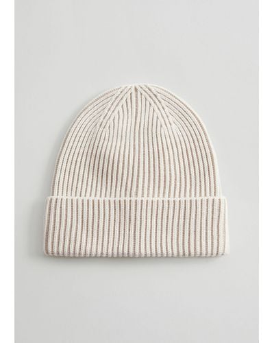 & Other Stories Ribbed Wool Beanie - White