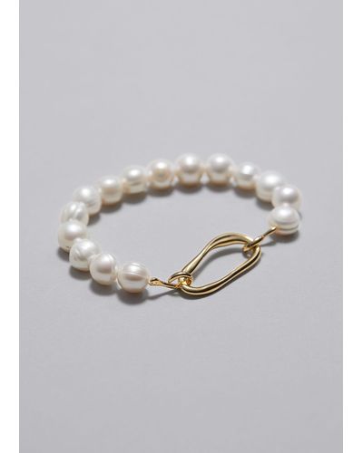 & Other Stories Freshwater Pearl Bracelet - Grey