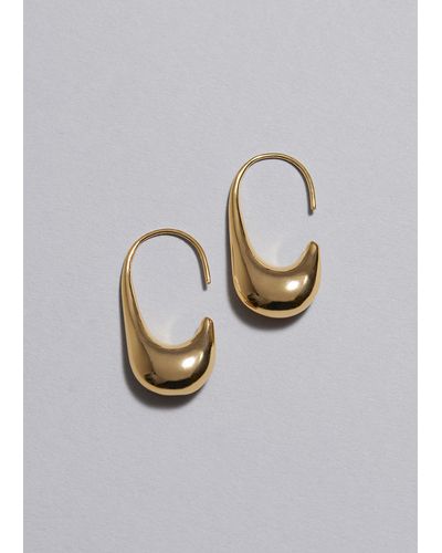 & Other Stories Sculptural Hoop Earrings - Metallic