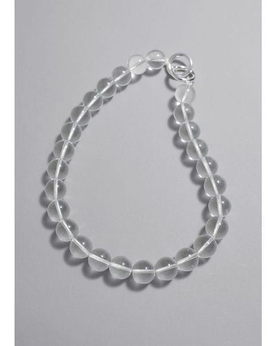 & Other Stories Glass Bead Necklace - White