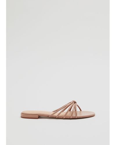 & Other Stories Strappy Leather Slides - Natural