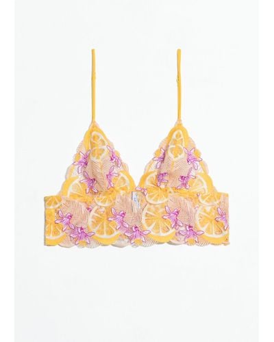 & Other Stories Tropical Lace Bralette - Orange