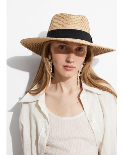 & Other Stories Grosgrain-trimmed Straw Hat - Natural