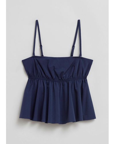 & Other Stories Ruffle Tankini Top - Blue
