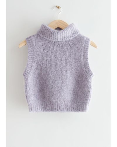 & Other Stories Turtleneck Knit Vest - Purple
