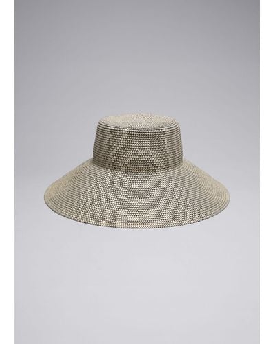 & Other Stories Woven Straw Hat - Black