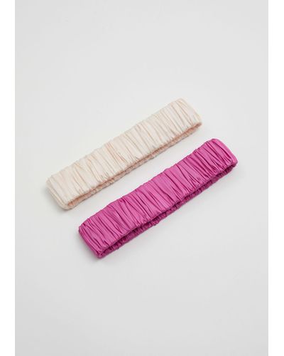 & Other Stories 2-pack Pleated Headbands - Pink