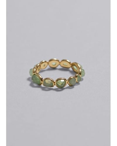 & Other Stories Organic Glass Stone Ring - Green