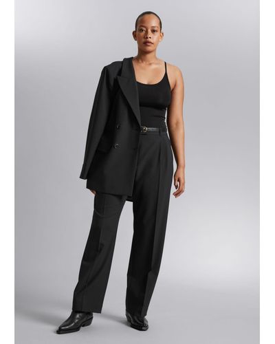 & Other Stories Relaxed Tailored Pants - Black