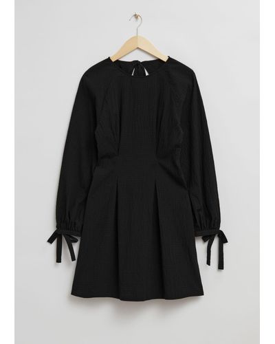 & Other Stories Fitted Back Cut-out Dress - Black