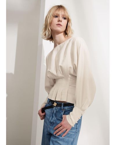 & Other Stories Voluminous Belted Blouse - Natural