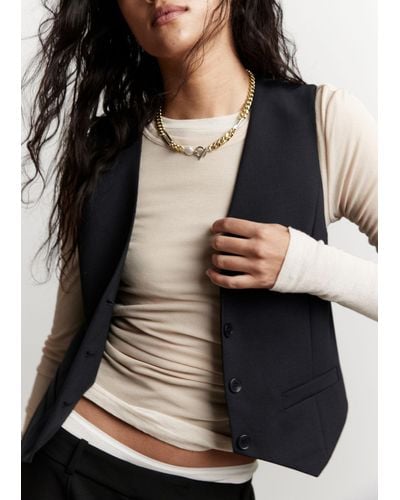 & Other Stories Single-breasted Waistcoat - Black