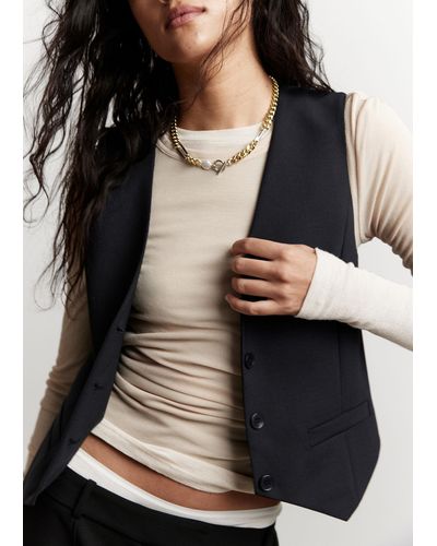 & Other Stories Single-breasted Waistcoat - Black