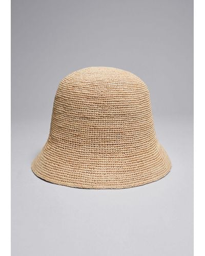 & Other Stories Woven Raffia Bucket Hat - Natural