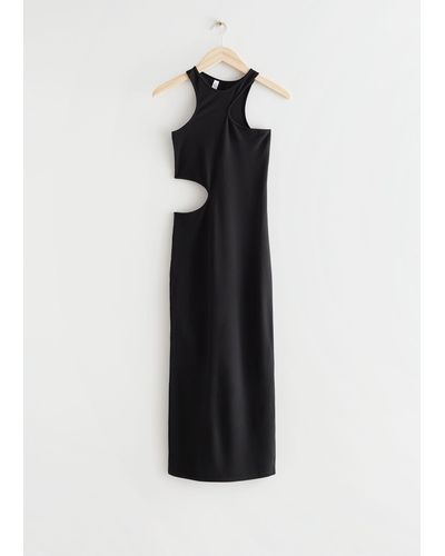 & Other Stories Cut-out Midi Dress - Black