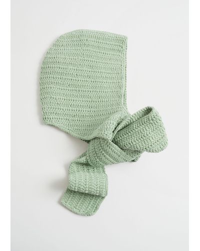 & Other Stories Crochet Hood Scarf - Green