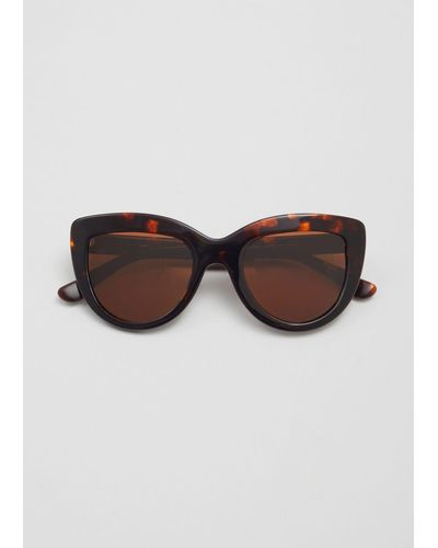 & Other Stories Cat-eye Acetate Sunglasses - Brown