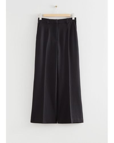 & Other Stories Press Crease Flared Trousers - Blue