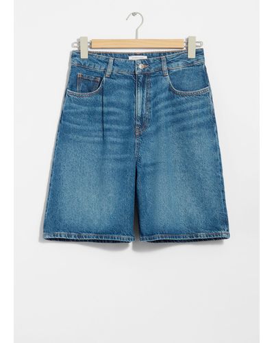& Other Stories Relaxed Denim Shorts - Blue
