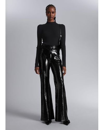 & Other Stories Sequin Trousers - Black