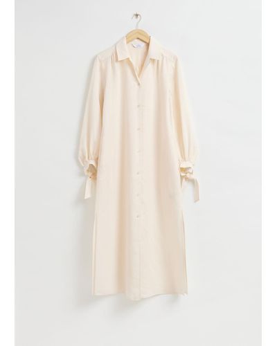 & Other Stories Oversized Airy Shirt Dress - Natural