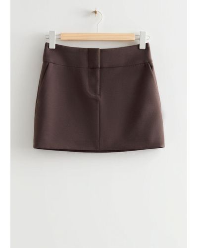 & Other Stories Tailored Mini Skirt - Brown