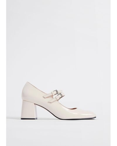 & Other Stories Patent Leather Mary Jane Court Shoes - White