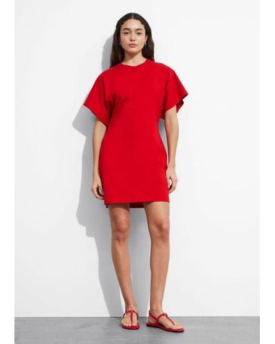 & Other Stories Jersey Mini Dress - Red