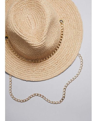 & Other Stories Embellished Straw Hat - Natural