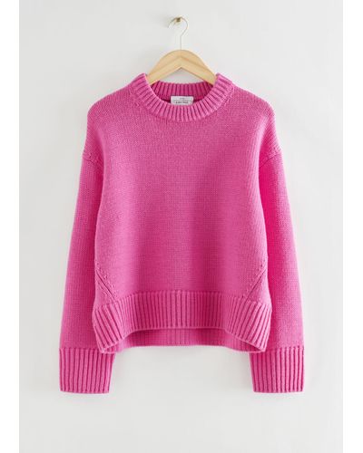 & Other Stories Oversized Cocoon-shaped Sweater - Pink