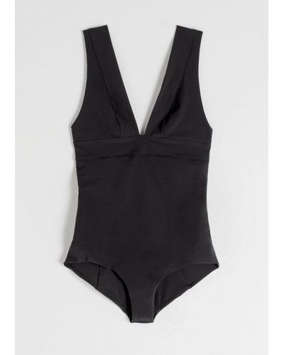 & Other Stories V-neck Swimsuit - Natural