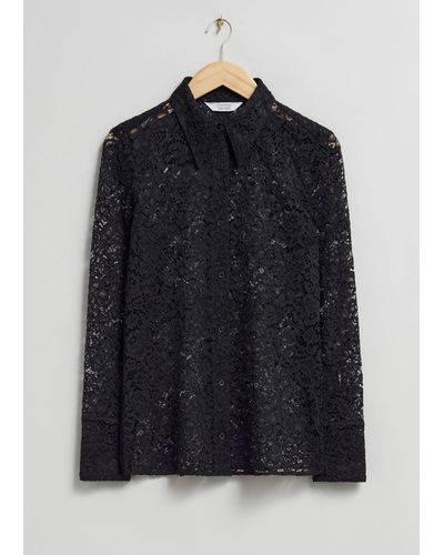& Other Stories Lace Shirt - Black