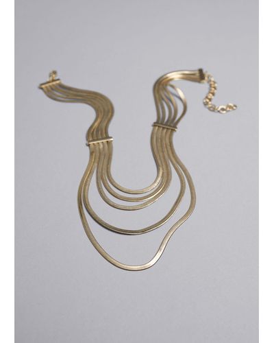 & Other Stories Layered Snake-chain Necklace - White