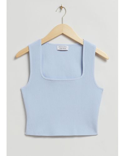 & Other Stories Cropped Top - Blue